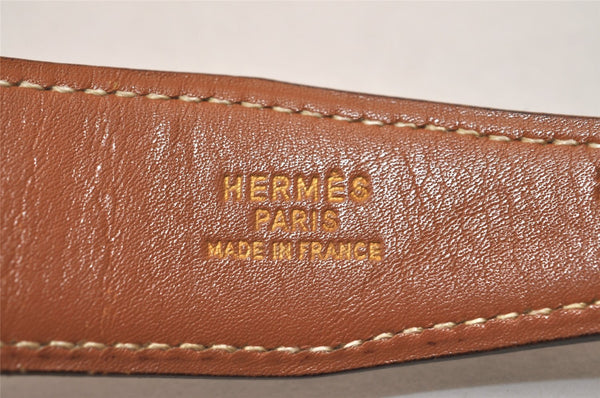 Authentic HERMES Leather Belt Reversible 35.8-37.4" Black Brown 8426J