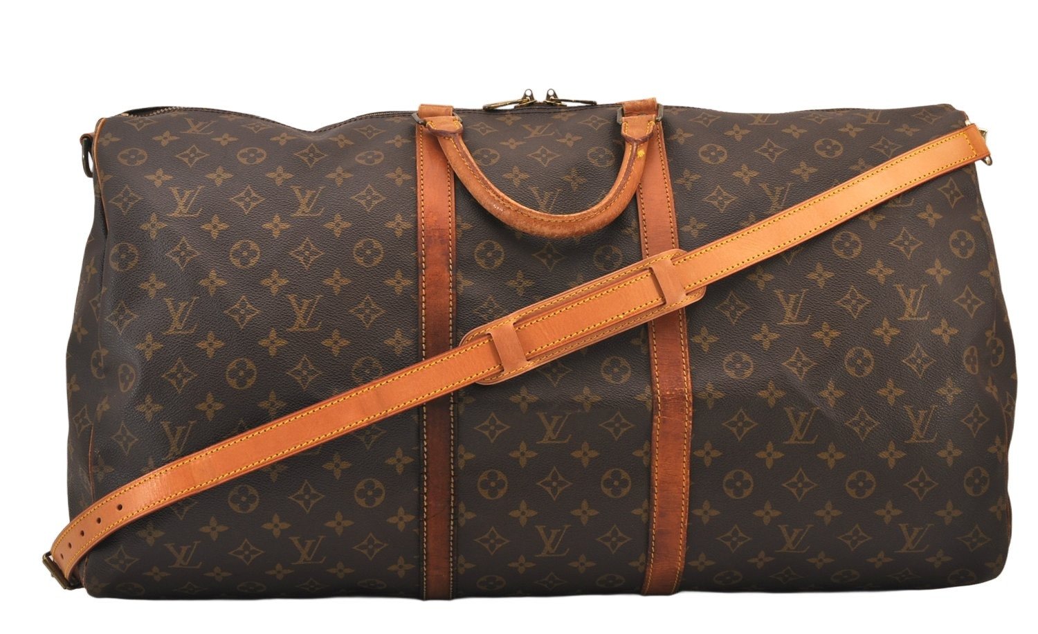 Authentic Louis Vuitton Monogram Keepall Bandouliere 60 M41412 Boston Bag 8426M