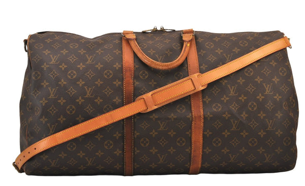 Authentic Louis Vuitton Monogram Keepall Bandouliere 60 M41412 Boston Bag 8426M