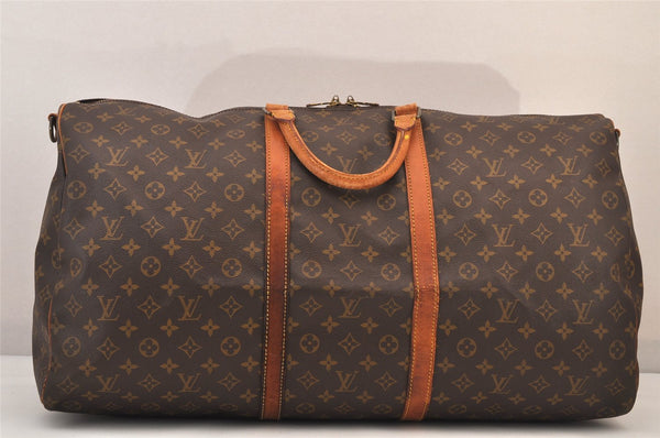 Authentic Louis Vuitton Monogram Keepall Bandouliere 60 M41412 Boston Bag 8426M