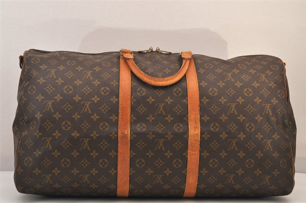 Authentic Louis Vuitton Monogram Keepall Bandouliere 60 M41412 Boston Bag 8426M