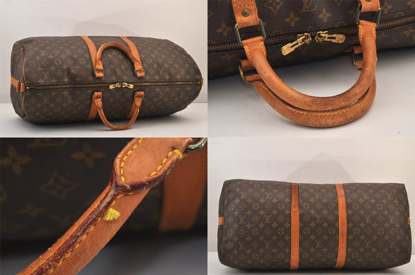 Authentic Louis Vuitton Monogram Keepall Bandouliere 60 M41412 Boston Bag 8426M