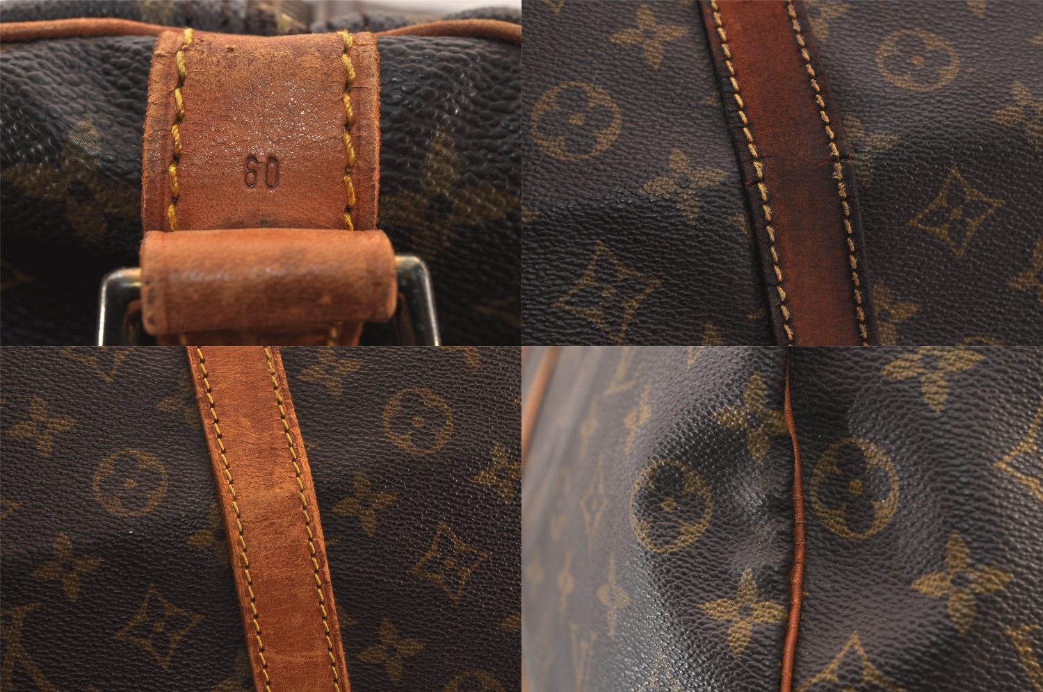 Authentic Louis Vuitton Monogram Keepall Bandouliere 60 M41412 Boston Bag 8426M