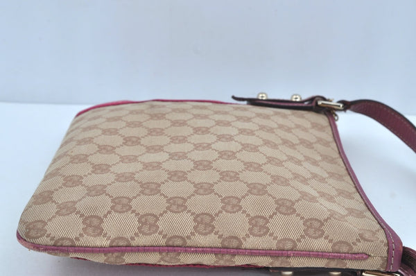 Authentic GUCCI Sherry Line Shoulder Bag GG Canvas Leather 144388 Beige 8427G