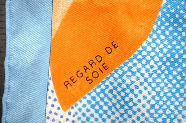 Authentic HERMES Carre 65 Scarf "REGARD DE SOIE" Silk Orange Box 8427I