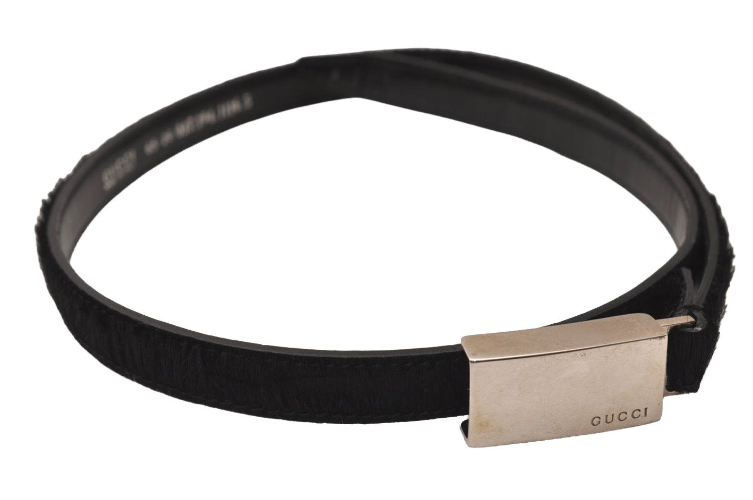 Authentic GUCCI Vintage Belt Unborn Calf Leather 30.3