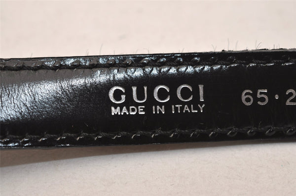 Authentic GUCCI Vintage Belt Unborn Calf Leather 30.3" Black 8428J