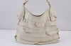 Authentic YVES SAINT LAURENT Saint Tropez Shoulder Hand Bag Leather White 8430J