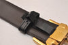 Authentic Cartier Tank de Cartier Belt 35.4-39.4" Leather Black Brown 8432J