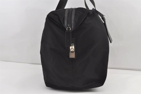 Authentic PRADA Nylon Tessuto Saffiano Leather Travel Boston Bag Black 8433J