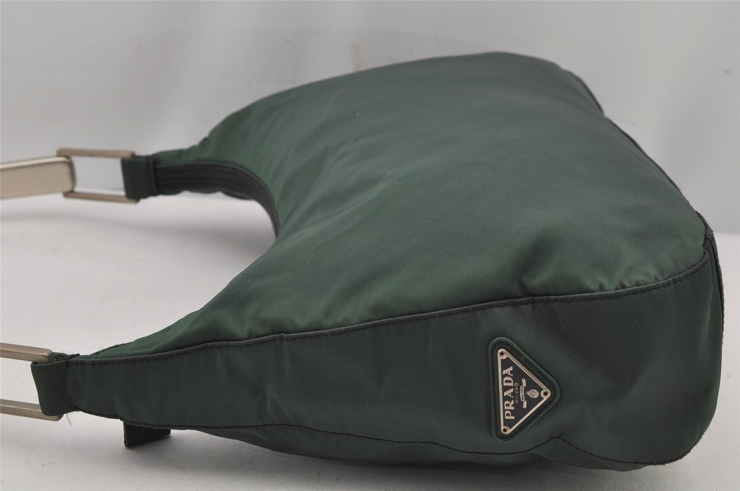 Authentic PRADA Vintage Nylon Tessuto Shoulder Hand Bag Purse Green 8434J