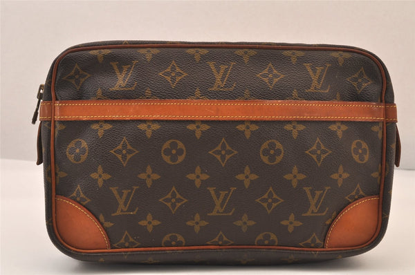 Authentic Louis Vuitton Monogram Compiegne 28 Clutch Hand Bag M51845 LV 8434M
