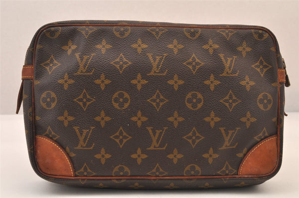 Authentic Louis Vuitton Monogram Compiegne 28 Clutch Hand Bag M51845 LV 8434M