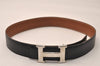 Authentic HERMES Constance Leather Belt Size 65cm 25.6" Black Brown Box 8435J