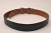 Authentic HERMES Constance Leather Belt Size 65cm 25.6" Black Brown Box 8435J