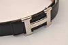 Authentic HERMES Constance Leather Belt Size 65cm 25.6" Black Brown Box 8435J