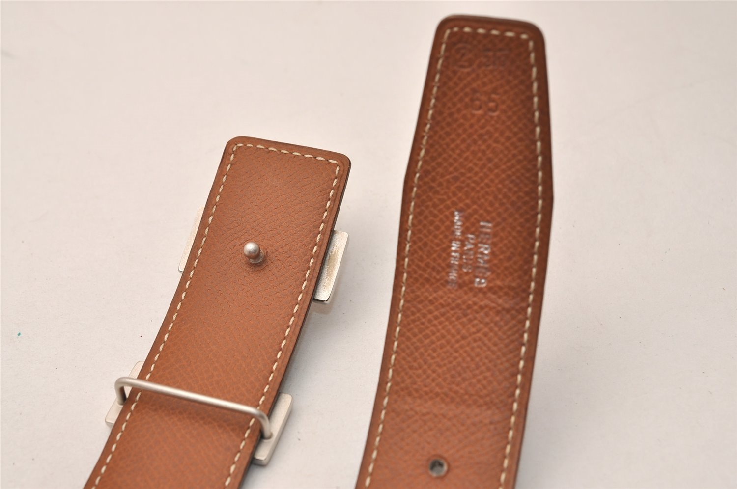 Authentic HERMES Constance Leather Belt Size 65cm 25.6