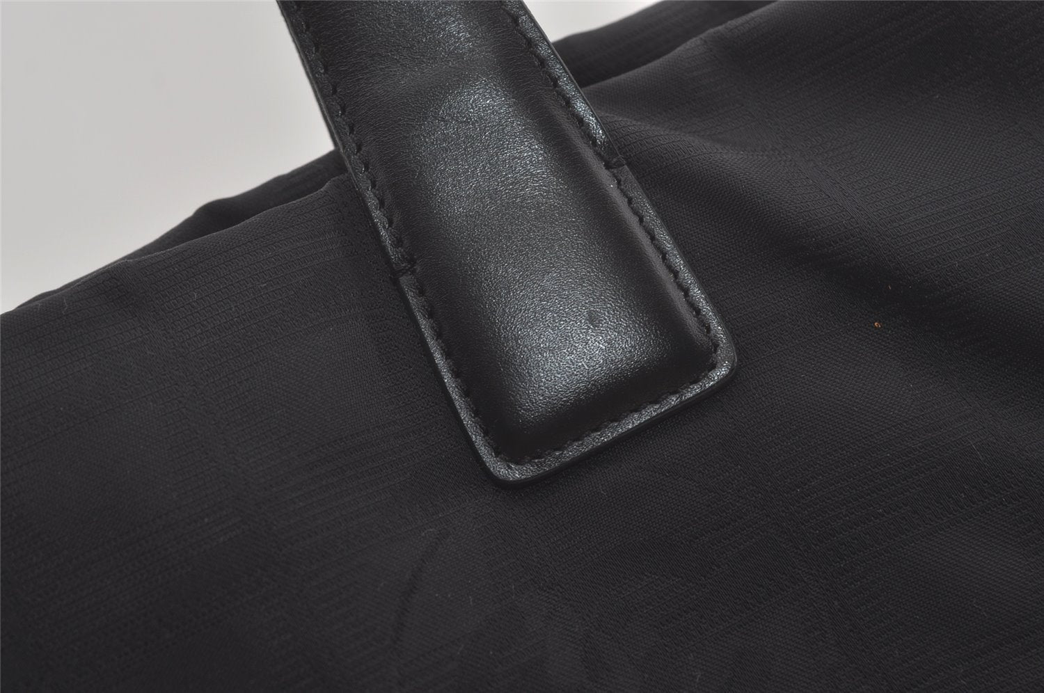 Authentic CHANEL New Travel Line Shoulder Tote Bag Nylon Leather Black 8438I