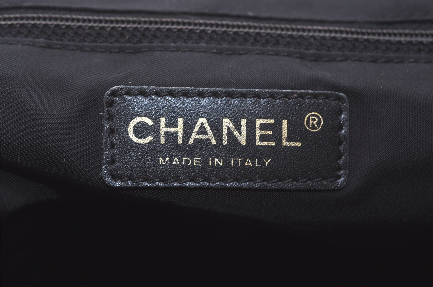 Authentic CHANEL New Travel Line Shoulder Tote Bag Nylon Leather Black 8438I