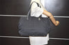 Authentic CHANEL New Travel Line Shoulder Tote Bag Nylon Leather Black 8438I
