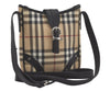 Authentic BURBERRY Nova Check Shoulder Cross Body Bag PVC Leather Beige 8439I