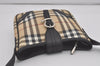 Authentic BURBERRY Nova Check Shoulder Cross Body Bag PVC Leather Beige 8439I