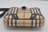 Authentic BURBERRY Nova Check Shoulder Cross Body Bag PVC Leather Beige 8439I