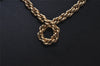 Authentic Christian Dior Gold Tone Chain Pendant Necklace CD 8439J