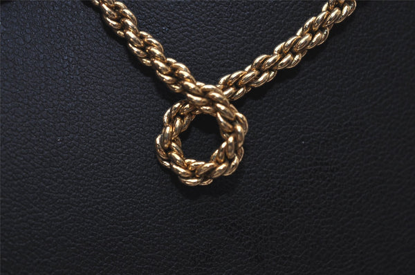 Authentic Christian Dior Gold Tone Chain Pendant Necklace CD 8439J