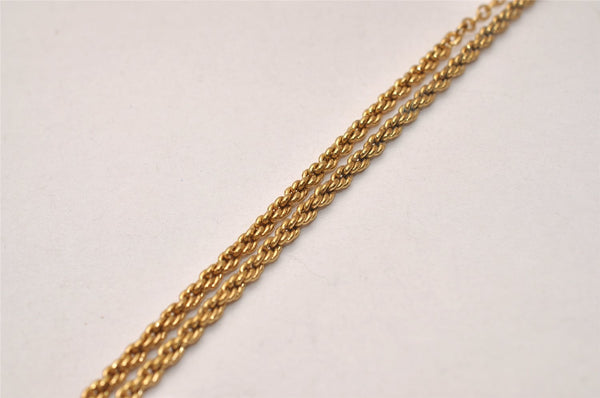 Authentic Christian Dior Gold Tone Chain Pendant Necklace CD 8439J