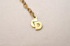 Authentic Christian Dior Gold Tone Chain Pendant Necklace CD 8439J