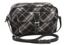 Authentic BURBERRY BLUE LABEL Check Shoulder Cross Bag Nylon Leather Black 8440I