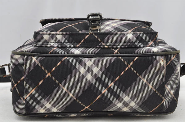 Authentic BURBERRY BLUE LABEL Check Shoulder Cross Bag Nylon Leather Black 8440I