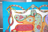 Authentic HERMES Carre 90 Scarf "Festival" Silk Light Blue 8441I