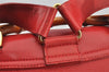 Authentic GUCCI Bamboo Vintage Drawstring Backpack Leather Red 8442I