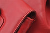 Authentic GUCCI Bamboo Vintage Drawstring Backpack Leather Red 8442I