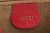 Authentic GUCCI Bamboo Vintage Drawstring Backpack Leather Red 8442I