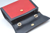 Authentic CELINE Vintage Hand Bag Purse Leather Red Navy 8445G