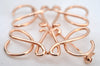 Authentic LOEWE Anagram Brooch Accessory Pink Gold  8445I