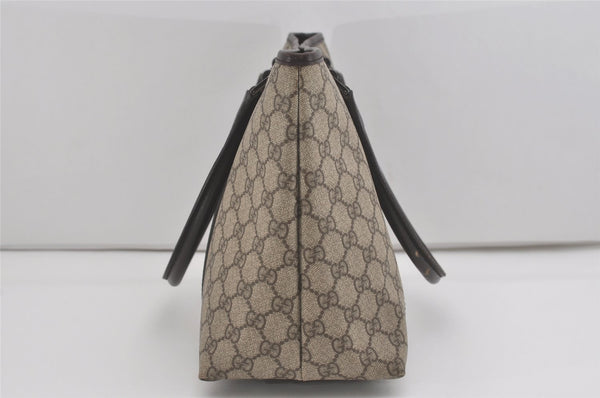 Authentic GUCCI Vintage Shoulder Tote Bag GG PVC Leather 114595 Brown 8446I