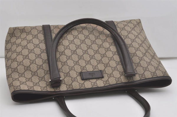 Authentic GUCCI Vintage Shoulder Tote Bag GG PVC Leather 114595 Brown 8446I