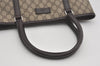 Authentic GUCCI Vintage Shoulder Tote Bag GG PVC Leather 114595 Brown 8446I