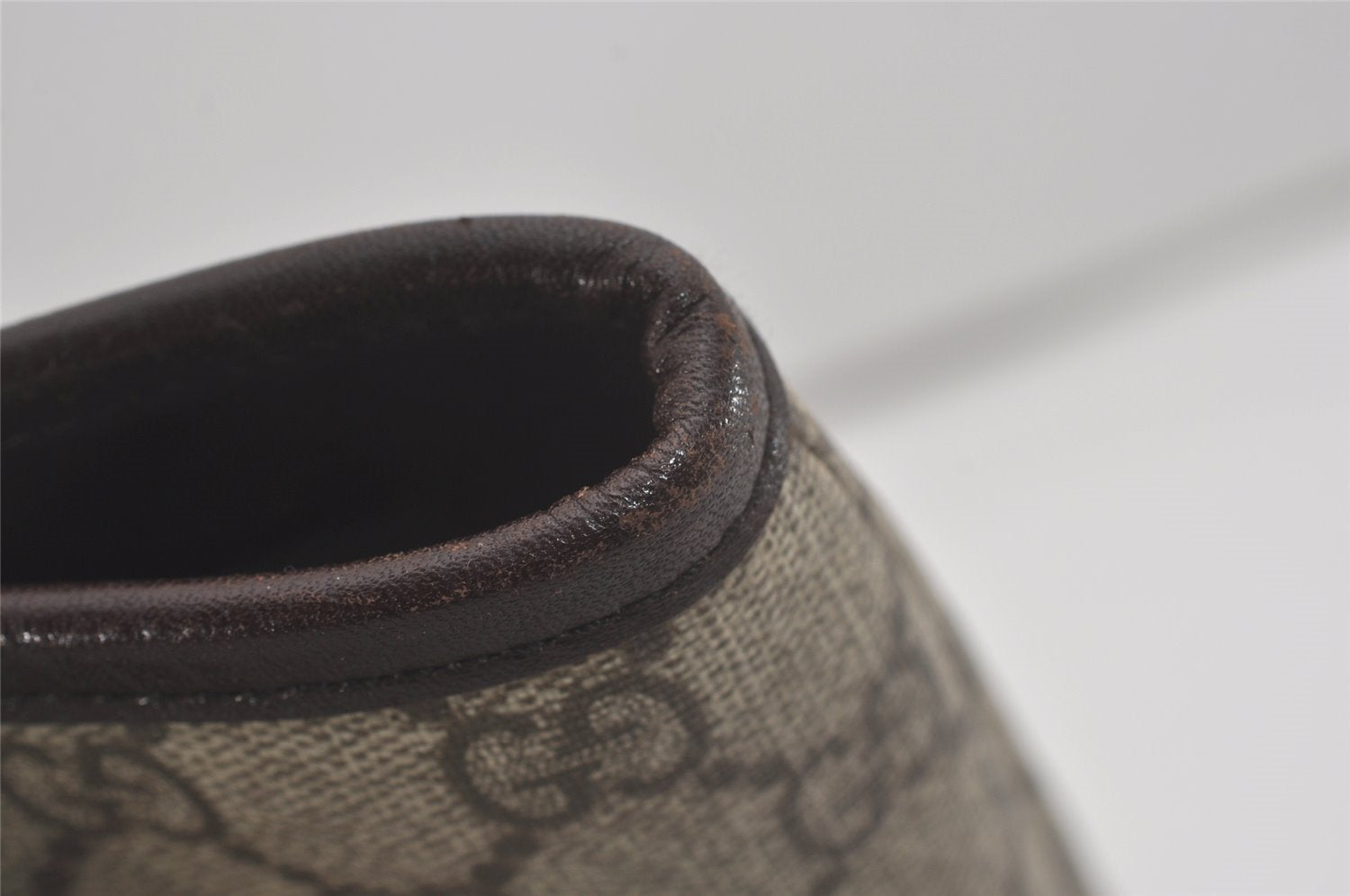 Authentic GUCCI Vintage Shoulder Tote Bag GG PVC Leather 114595 Brown 8446I