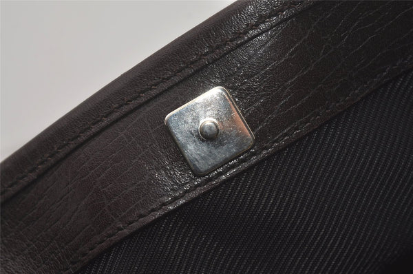 Authentic GUCCI Vintage Shoulder Tote Bag GG PVC Leather 114595 Brown 8446I