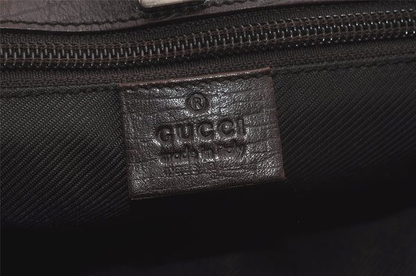 Authentic GUCCI Vintage Shoulder Tote Bag GG PVC Leather 114595 Brown 8446I