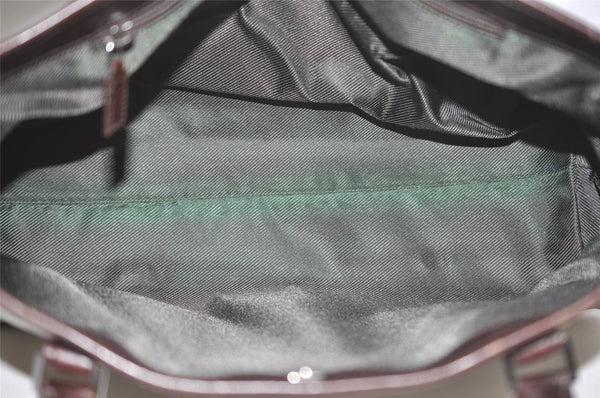 Authentic GUCCI Vintage Shoulder Tote Bag GG PVC Leather 114595 Brown 8446I