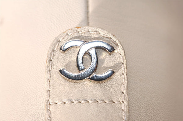 Authentic CHANEL Vintage Leather Furs Long Boots Size 33 1/2 White 8446J