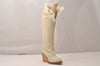 Authentic CHANEL Vintage Leather Furs Long Boots Size 33 1/2 White 8446J