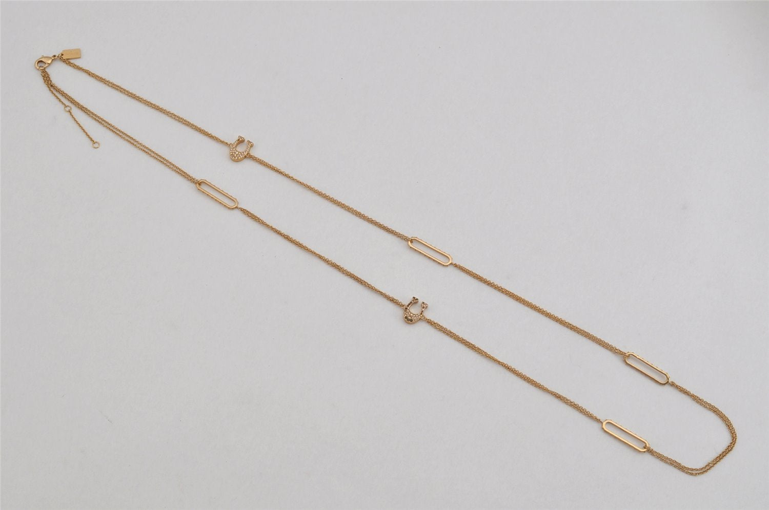 Authentic COACH Vintage Long Chain Pendant Necklace Gold 8447J