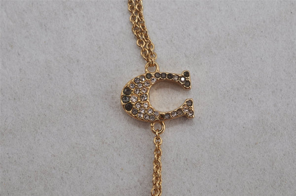 Authentic COACH Vintage Long Chain Pendant Necklace Gold 8447J